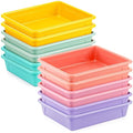 Affrolling 12 Pack Letter Size Flat Storage Tray, Stackable Plastic Organizer by Affrolling