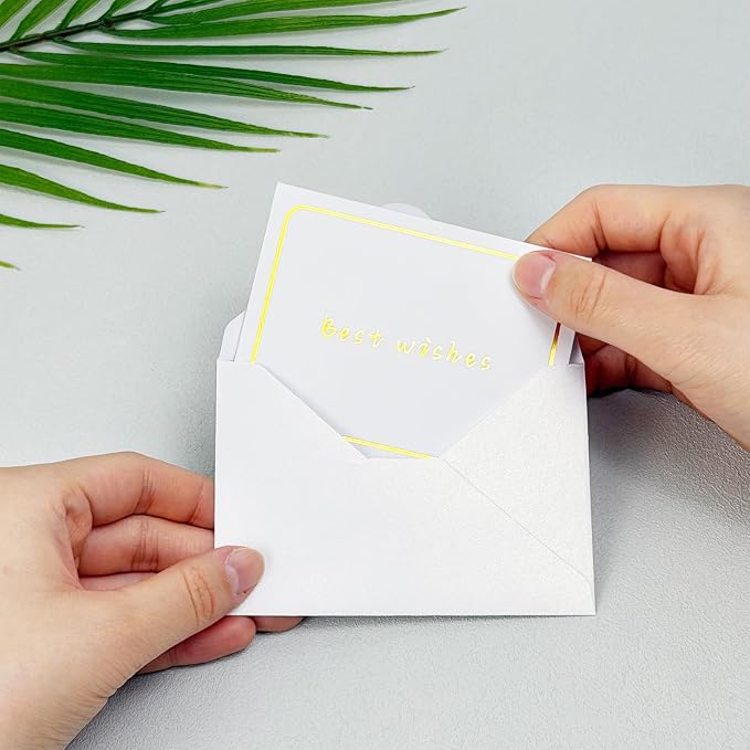 100 Pack Mini Pearl White Envelopes, 4 x 2.75" Shimmer Gift Card Envelopes - Image 5