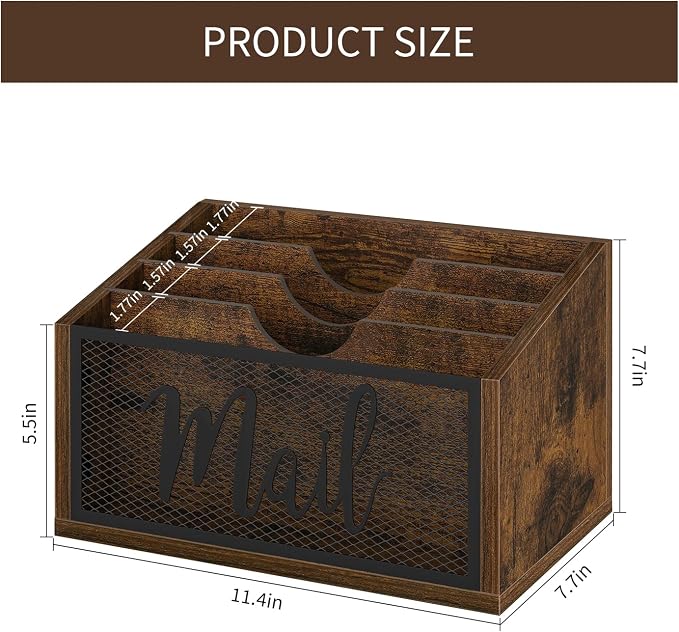 YINMIT Mail Organizer Countertop, Mail Holder, Mail Sorter - Image 3