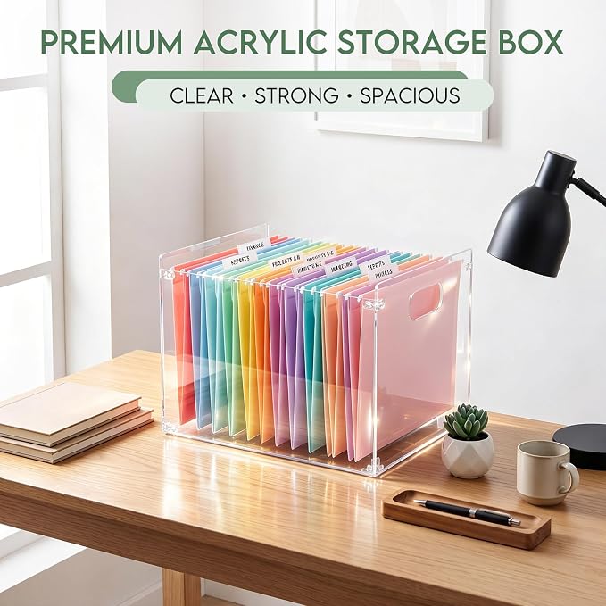Novabright 1 Pack Acrylic File Organizer Box - Image 5
