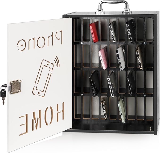 Cell Phone Holder Classroom 36 Slots Wooden Cell Phone Storage Cabinet Pocket by Lzttyee