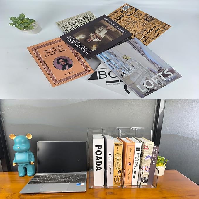 Vertical File Holder, 4 pack Clear Plastic Document Organizer and Clear - Image 6