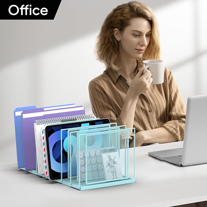 File Organizer for Desk, 7-Section Vertical File Sorter, Paper Holder Organizer - Image 8