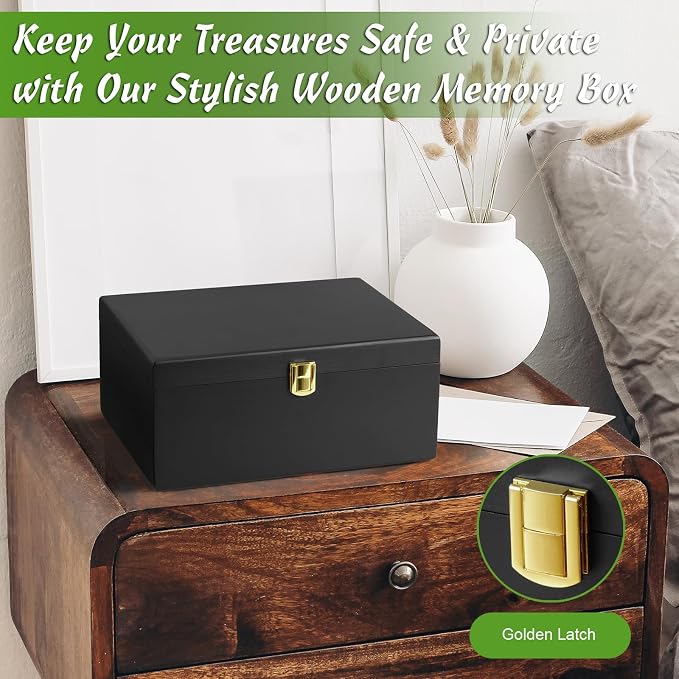DRASTAR Large Wooden Keepsake Box, Decorative Storage Box - Image 6
