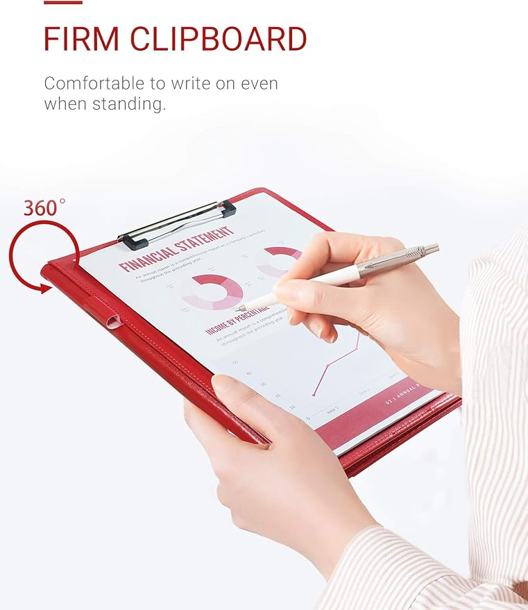 Mymazn Padfolio Clipboard Folder Portfolio, Faux Leather Storage Clipboard - Image 5