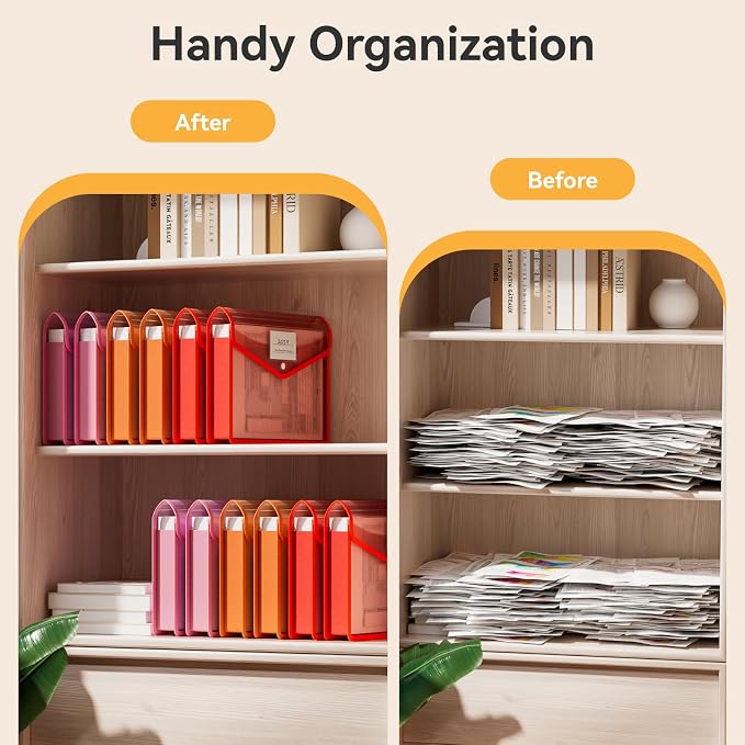 ABC life 6-Pack Plastic Expanding File Folders, Translucent Plastic Envelopes - Image 6