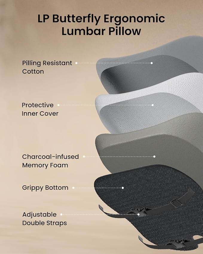 ProtoArc Lumbar Support Pillow for Office Chair, Memory Foam Back Support - Image 6