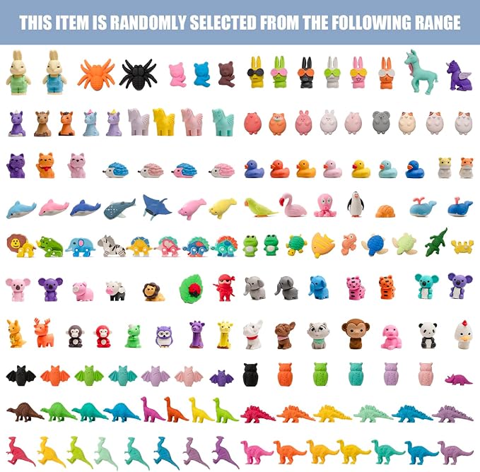 90pcs 3D Cute Kids Erasers, Random Desktop Pet Toys Gifts, Classroom Rewards - Image 6