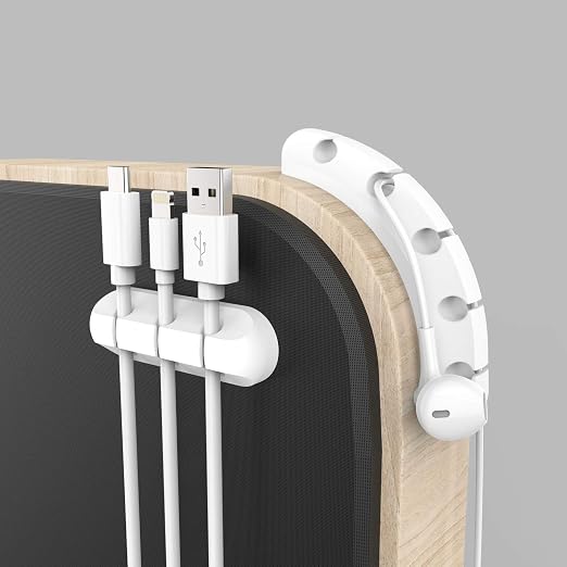INCHOR White Cable Clips, Cord Organizer Cable Management, Cable Organizers USB - Image 4