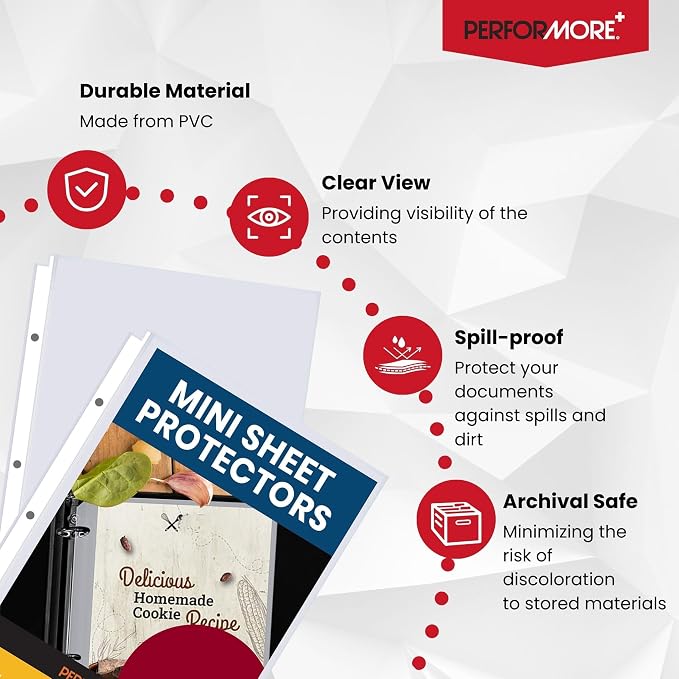Officewerks Heavyweight Clear Mini Sheet Protectors Holds 5.5 x 8.5 Inch Sheets - Image 3