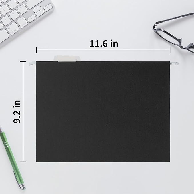 VZCPYTPM 25 Pack Hanging File Folders, Letter Size 8.5x11 Inch, Reinforced Rods - Image 2