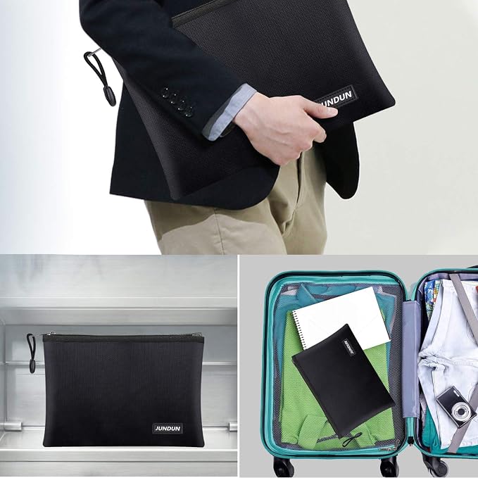 JUNDUN Fireproof Document Bags, 14.2”x 10.0”Waterproof and Fireproof Money Bag - Image 6