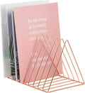 EASEPRES Rose Gold Magazine Holder, Desktop File Sorter Organizer Triangle 9 by EASEPRES