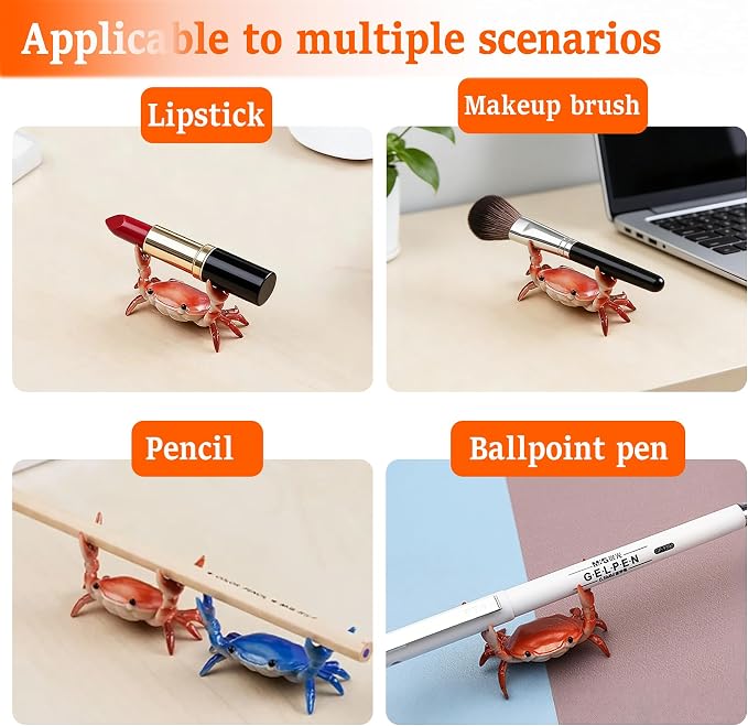 4 Pcs Crab Pen Holder, Creative Weightlifting Desk Crab Pen Holder Stand - Image 4