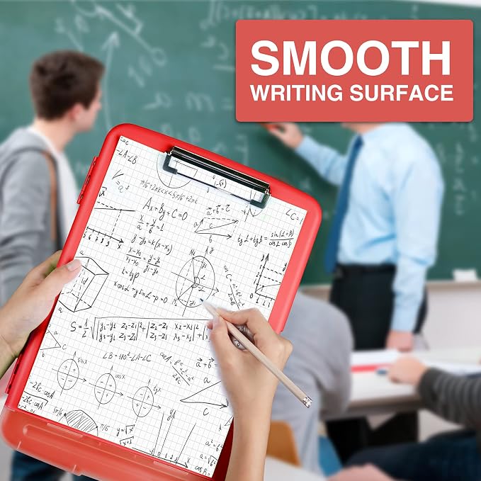 Sooez Clipboard with Storage, Clip Board 8.5 x 11 with Pen Holder, Plastic - Image 6
