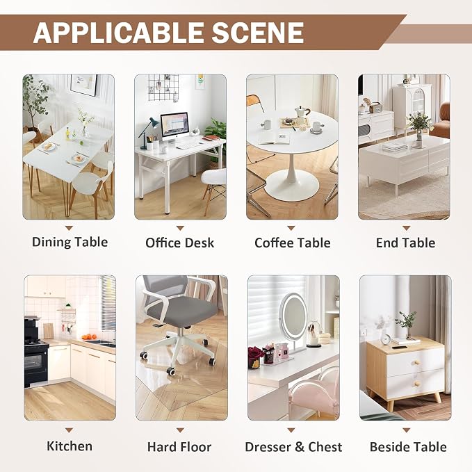 LovePads Clear Table Cover Protector 40 x 84 Inch, 1.5mm Thick Plastic Table - Image 6