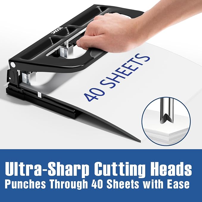 XOOL 3 Hole Punch, Heavy Duty Metal Hole Puncher - Image 2