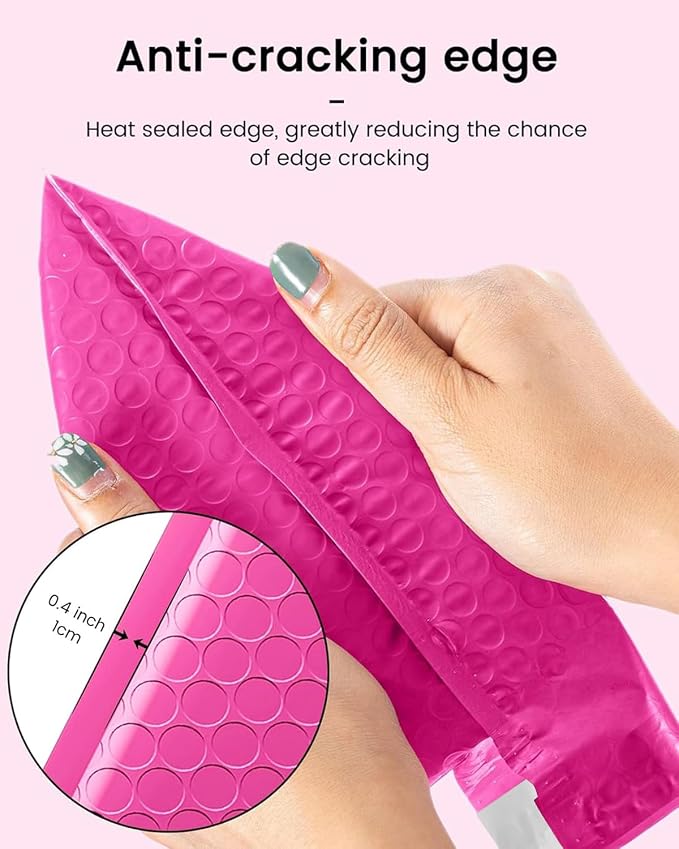 GSSUSA Pink Bubble Mailers 6X10 Inches 500 Pack, Padded Poly Bubble Mailer - Image 5