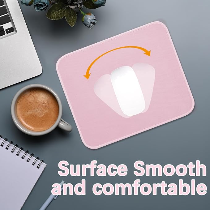 4 PCS Pink Mouse pad Bulk with Stitched Edge, 10.2x8.3inches 3mm Thickness - Image 8