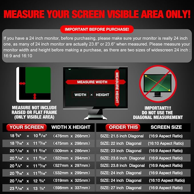 Computer Privacy Screen Filter for 27 Inch 16:9 Widescreen Monitor, - Image 2