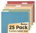 SUNEE Hanging File Folders Retro Colors, 25 Pack Letter Size File Folders by SUNEE
