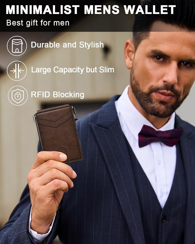 ZALVEX Wallet for Men, Mens Minimalist Wallet 9-13 Cards, Slim Compact Wallet - Image 8