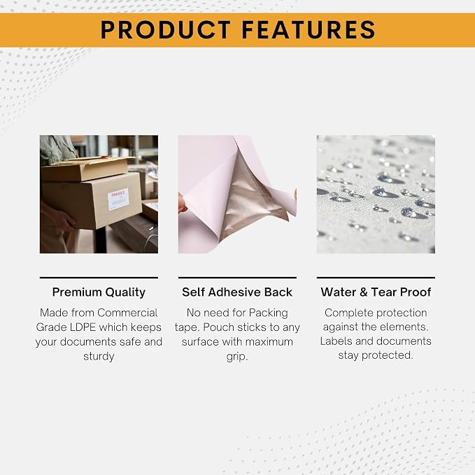5000 Pack 7"x10" Shipping Label Sleeves – Clear Self-Adhesive Packing Slip - Image 3