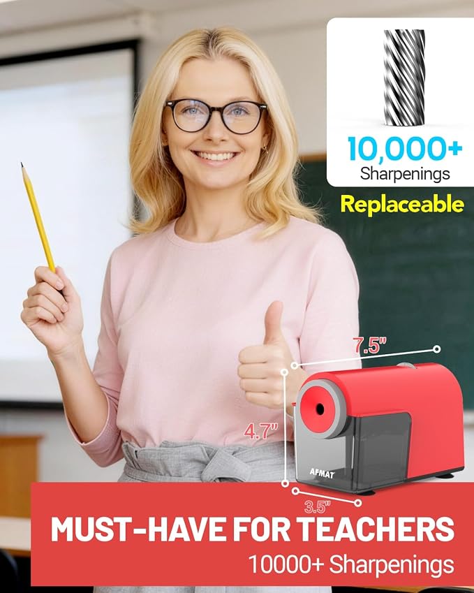 AFMAT Electric Pencil Sharpener, Fully Automatic Pencil Sharpener - Image 6