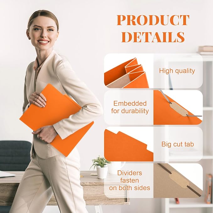 Skyygemm 12 Pcs Classification Folders 3 Pocket Dividers Letter Size Employee - Image 4