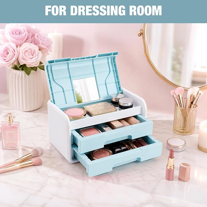 WORKPRO Small Storage Box with 2 Drawers, Flip-Top Lid, Durable ABS Storage - Image 5