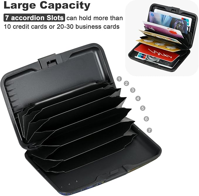 ELFISH Mini RFID Aluminum Wallet Credit Cards Holder Business Card Case Metal - Image 5