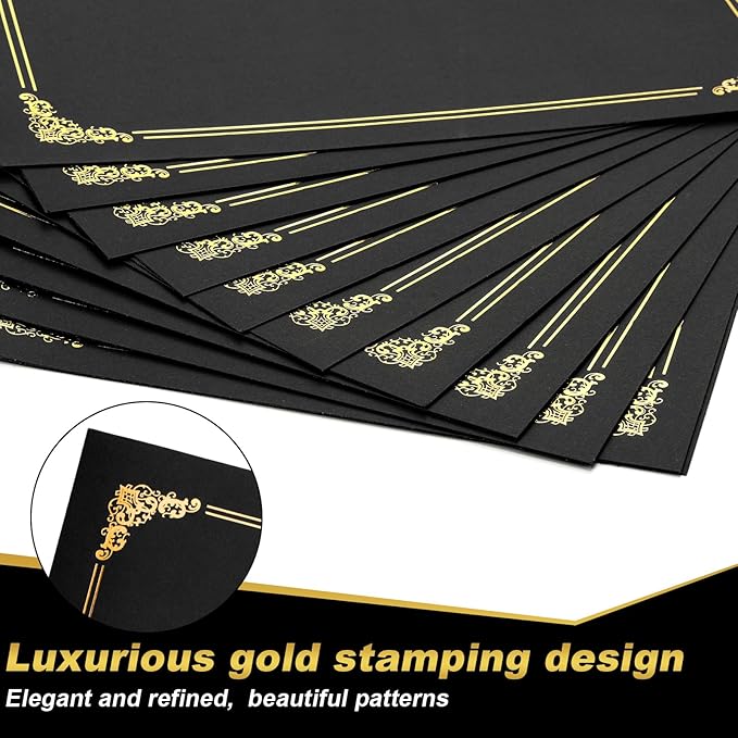 Fainne 120 Pack Certificate Holders Bulk, Diploma Covers Gold Foil Border - Image 3
