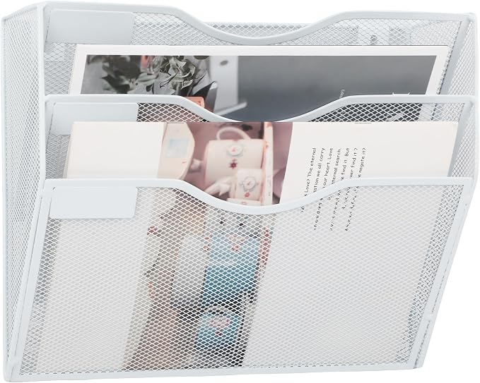 EASEPRES 3 Pocket Mesh Hanging Wall File Organizer, Wall Mounted Mail Paper - Image 6