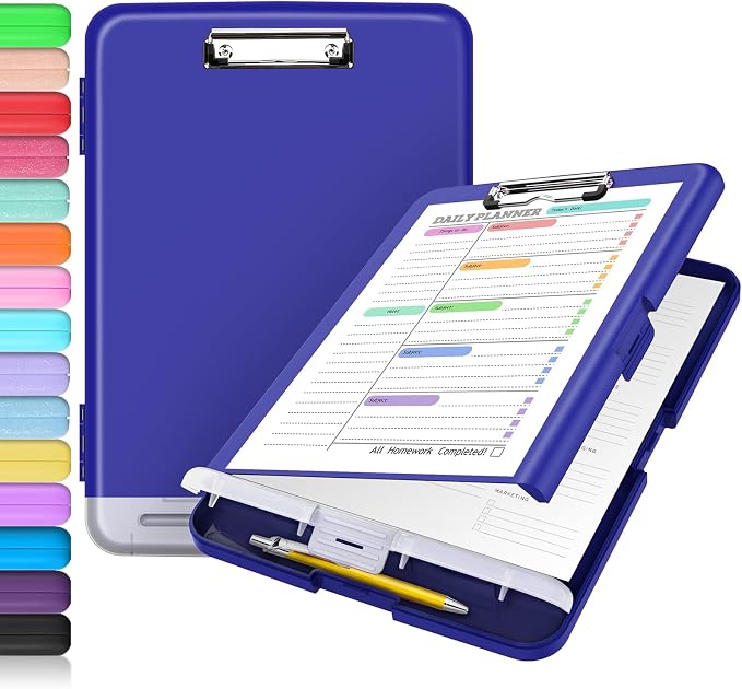 Sooez Clipboard with Storage, Clip Board 8.5 x 11 with Pen Holder, Plastic by Sooez