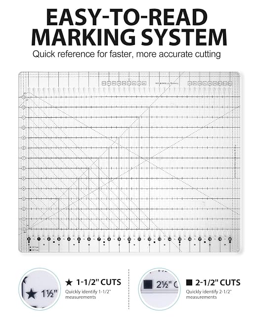 Quilting Rulers 17-3/4in x 22in, Slotted Quilting Ruler - Image 3
