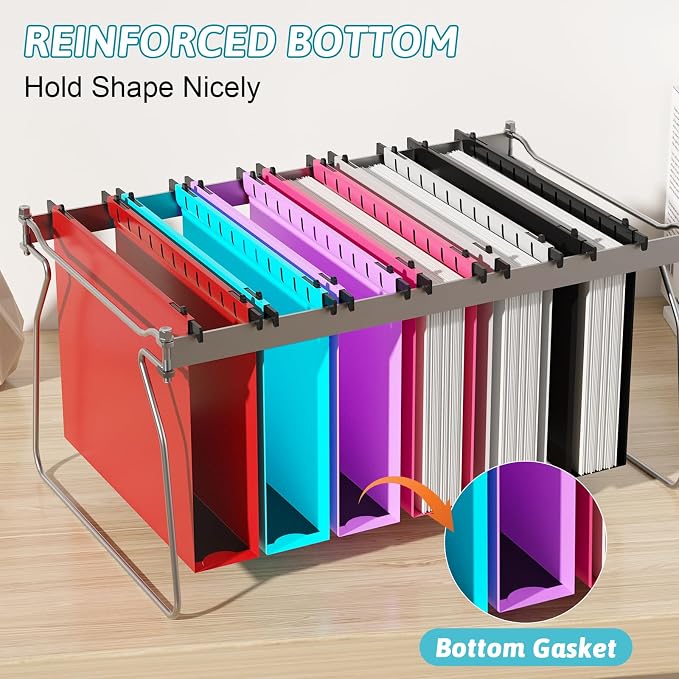 Extra Capacity Plastic Hanging File Folder Letter Size, 12 Pack Reinforced Hang - Image 5