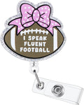 Funny Girly Football Badge Reel, Cute ID Badge Holder by BEZTN