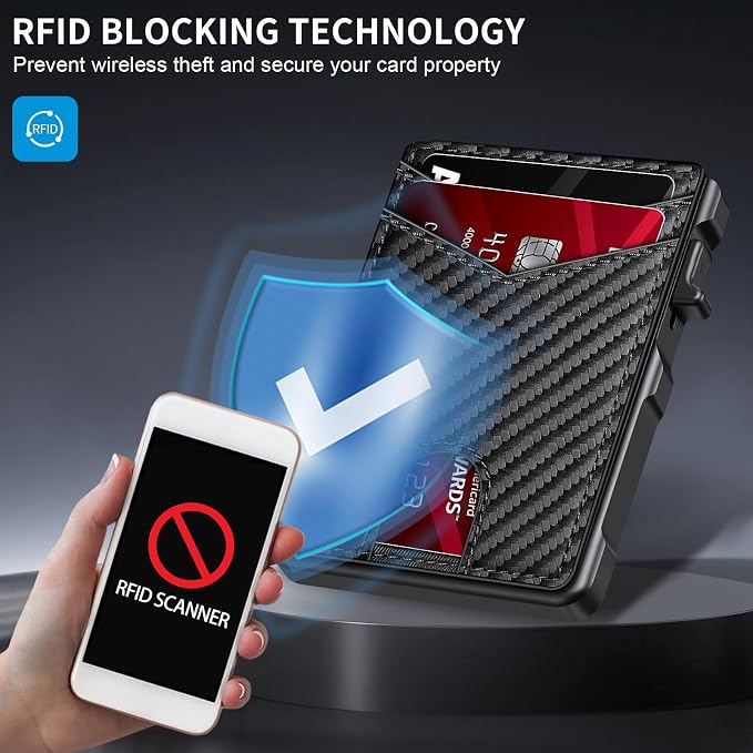 Airtag Wallet for Men, Mens Smart Wallet for Air Tag RFID Blocking, Minimalist - Image 3