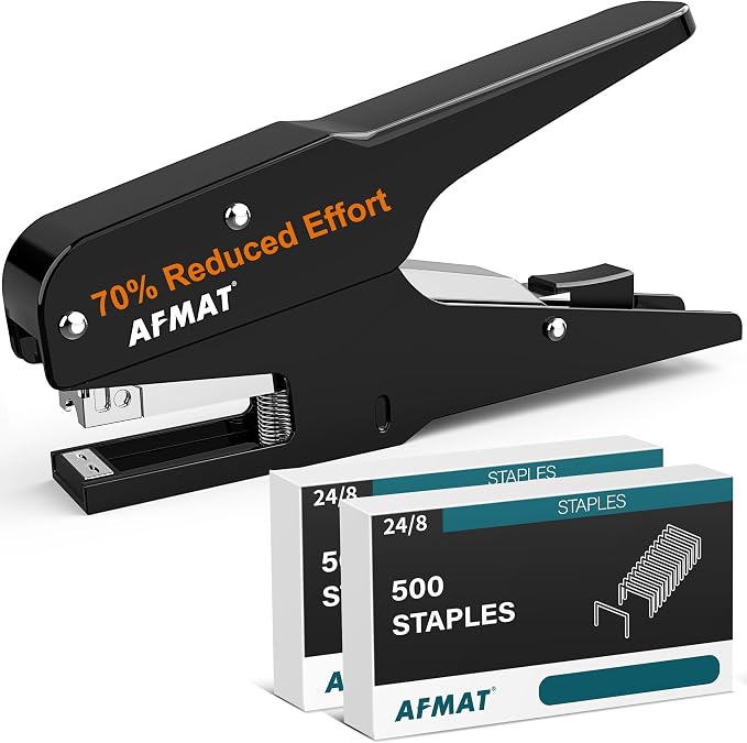 AFMAT Effortless Plier Stapler, Metal 35 Sheet Stapling Plier, 15000+ Stapling by AFMAT
