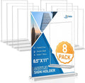 Dynta 8 Pack Acrylic Sign Holder 8.5 x 11, Tabletop Double-Sided Display by Dynta