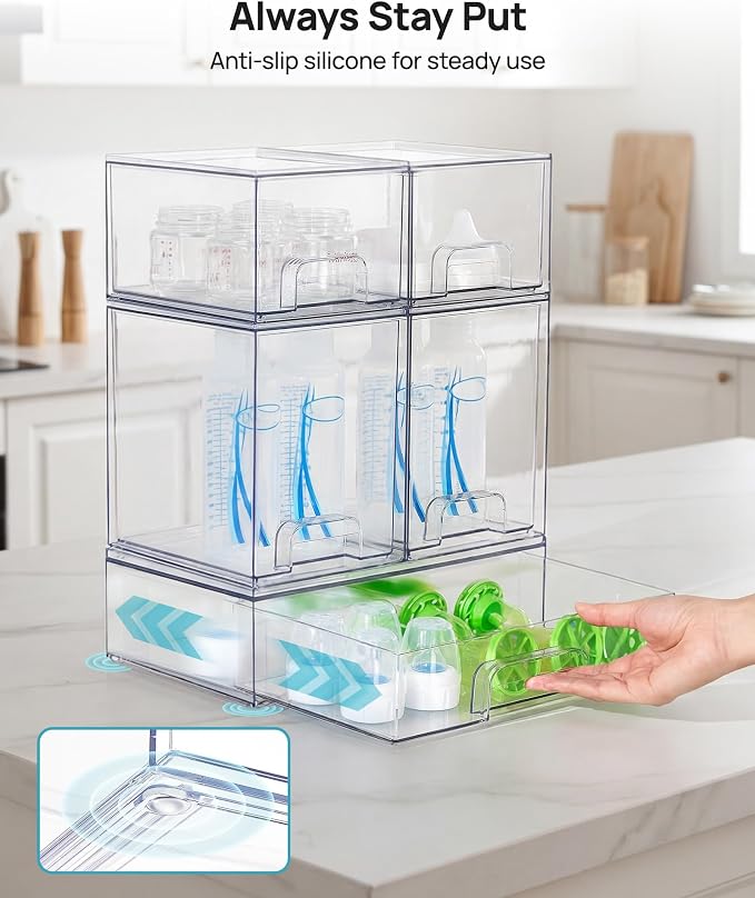 Vtopmart Stackable Storage Drawers Set of 5, Beauty Supplies Storage, Pantry - Image 9