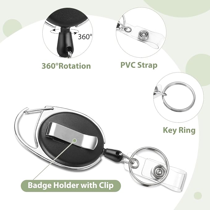 5 Pack ID Badge Holder with Badge Reels Retractable Clip Heavy Duty Vertical - Image 4