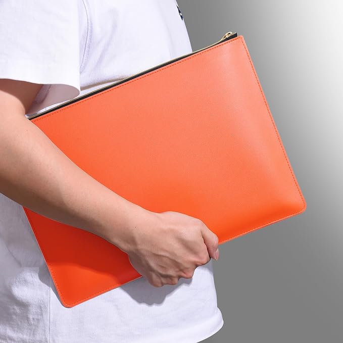 PU Leather A4 File Folder Zipper Document Holder Envelope Folder Case - Image 3