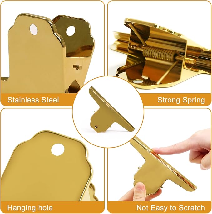Coideal Gold Metal Bulldog Paper Clips, 3 Pack Stainless Steel Large Bull Clips - Image 7