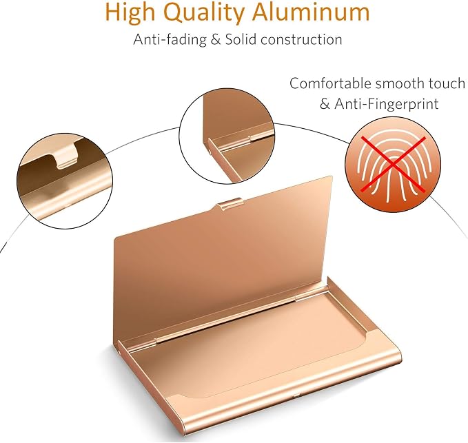 Leinuosen 6 Pcs Metal Business Card Holder Aluminum Business Card Case Flip - Image 5