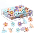 Sawysine 60 Pcs Cute Push Pins Decorative Push Pins Thumb Tacks Colorful Flower by Sawysine