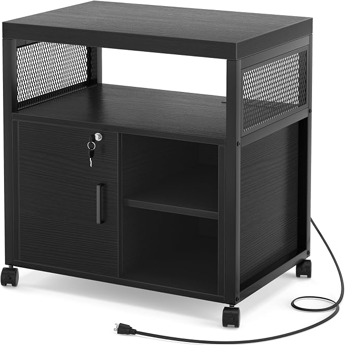 Unikito Lateral File Cabinet, Locking Office Printer Stand - Image 8