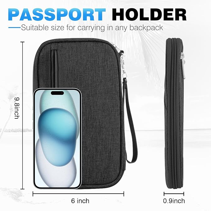 Passport Holder Family RFID Travel Document Organizer - Image 2