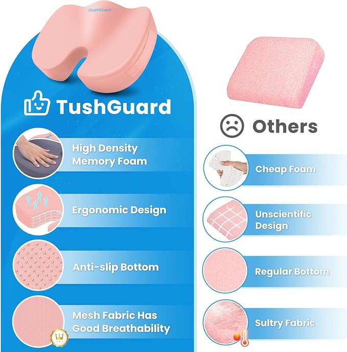 TushGuard Seat Cushion, Office Chair Cushions, Car Seat Cushion, Non-Slip - Image 6