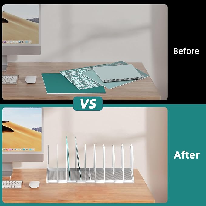 SUPEASY File Organizer 9-Section Mesh Desk Organizer, Upright File Organizer - Image 7
